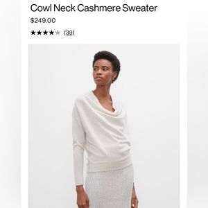 Club Monaco Cowl Neck Cashmere Sweater - Size S